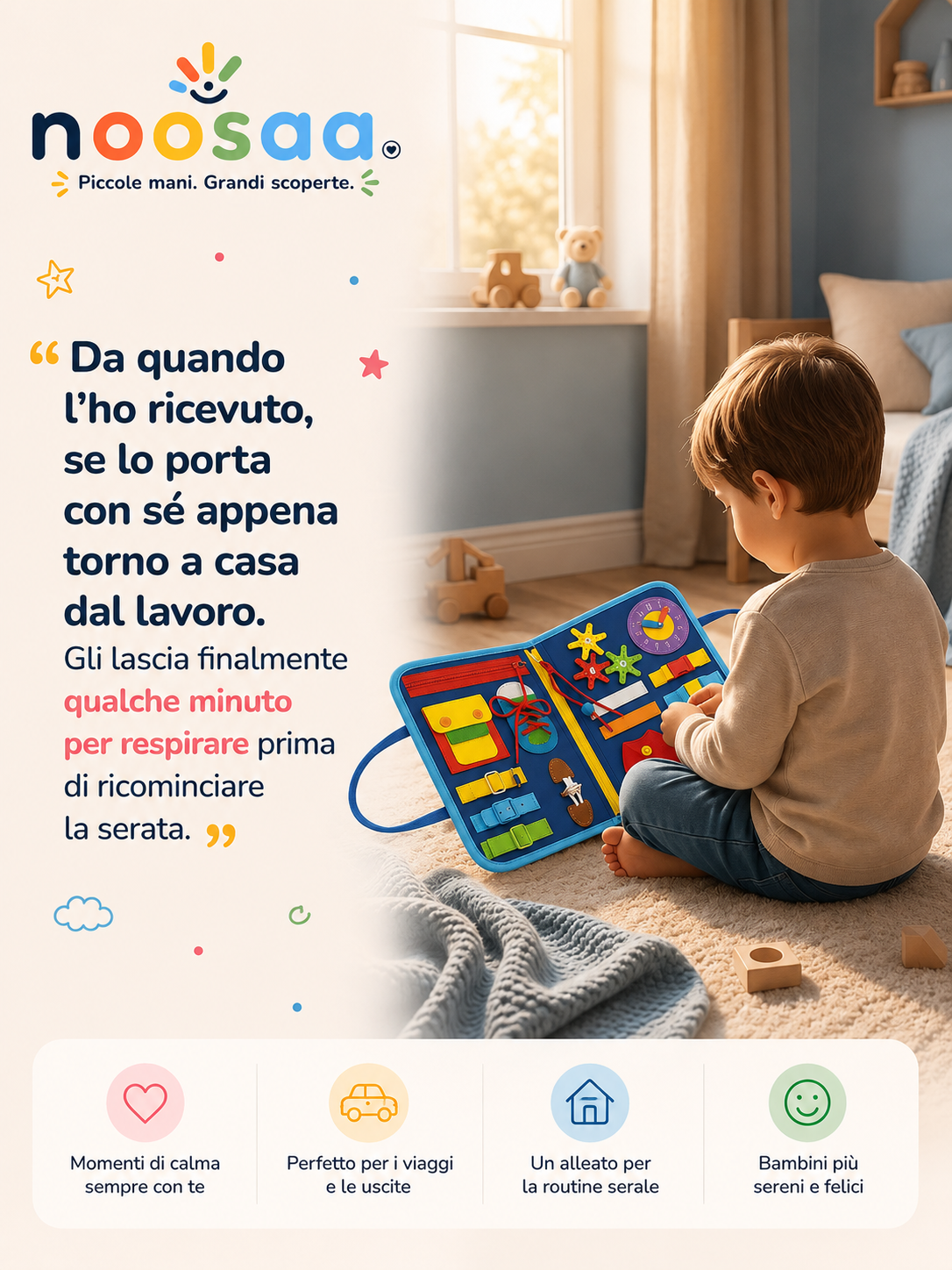 Busy Book Noosaa™ – Il Libro Educativo Senza Schermi